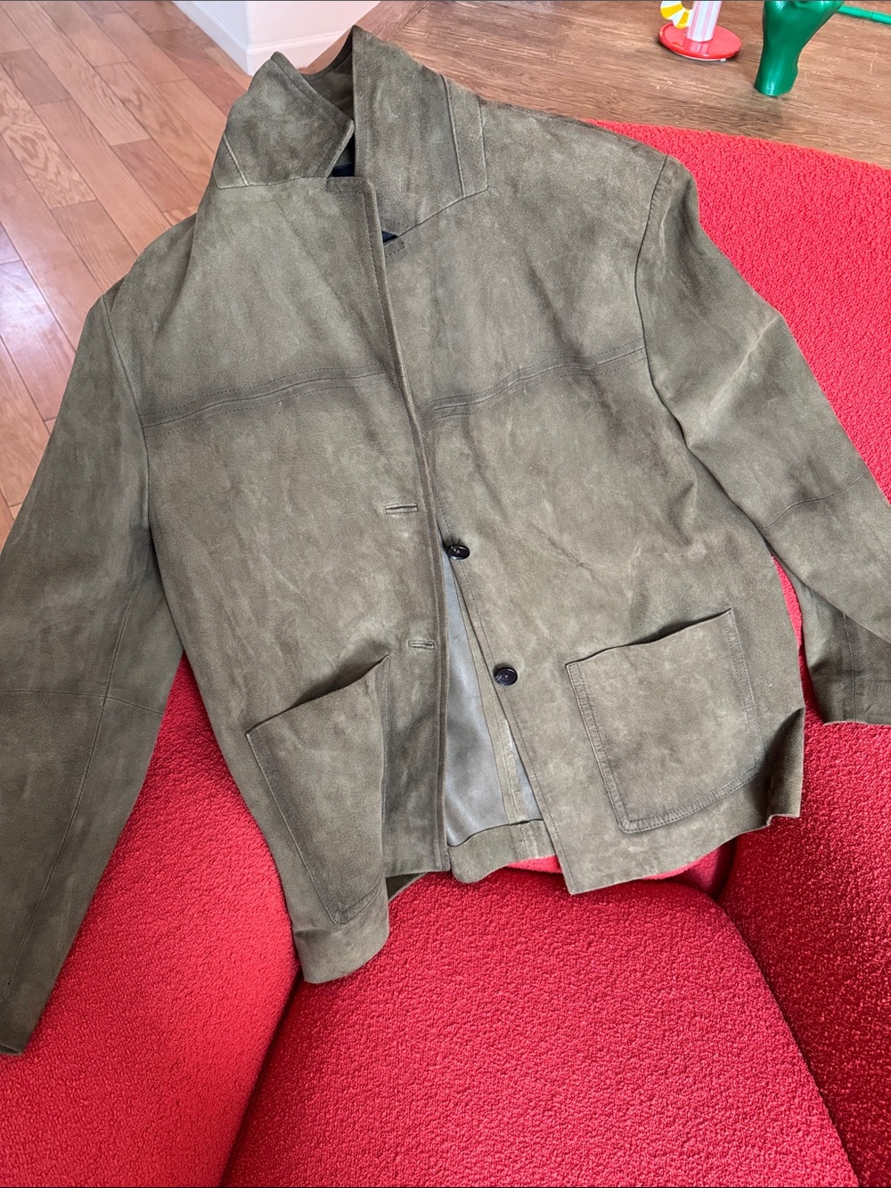 Olive Suede Casual Jacket